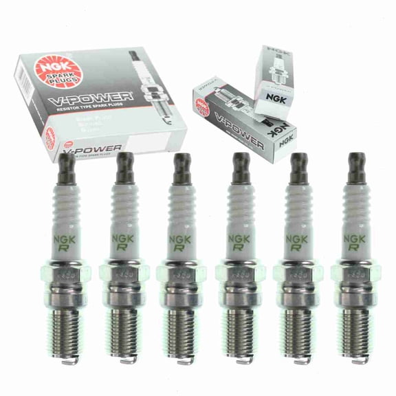 6 pc NGK 3177 V-Power Spark Plugs for 1765307 R44LT Ignition Wire Secondary Fits select: 1994-1995 JAGUAR XJS, 1994-1996 JAGUAR XJ12