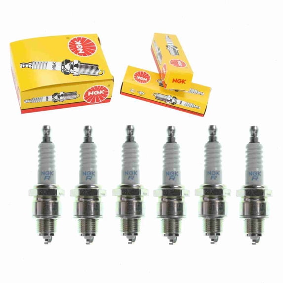 6 pc NGK 3725 Standard Spark Plugs for 09482-00523 4183 4188 6058 90793-20141 94701-00280 98076-58717 98076-58747 E8RTC E8TC NR12YC W24FPR W24FPR-U10 W24FPRL Ignition Wire Secondary