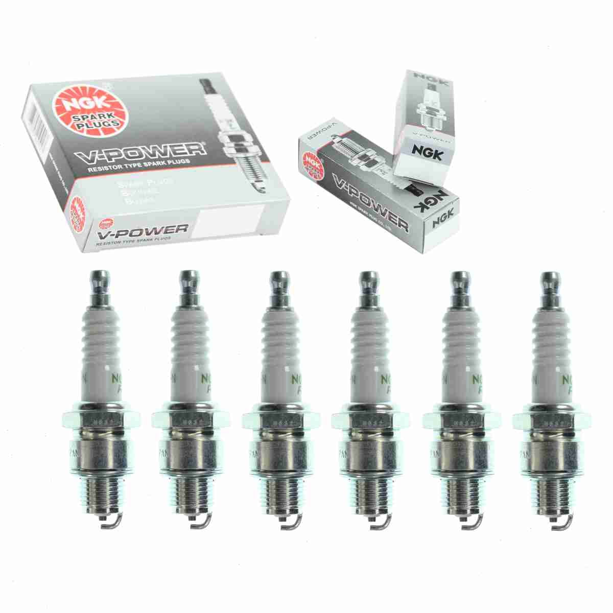 6 pc NGK 4495 V-Power Spark Plugs for 33-816837B 2 33-816837Q 4121 Ignition Wire Secondary