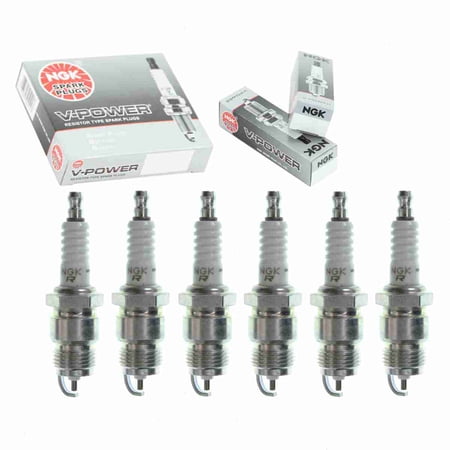 6 pc NGK 4652 V-Power Spark Plugs for 130 130C2 41-604 41-823 4130 5125 5125BP 5125DP2 7552 7952 BSF44C BSF44CF6 BSF44P BSF44PF6 BSF44PM DR10GC DR10GC0 DR10GCO RF14LC SP435 SP452 Ignition Wire