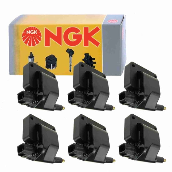6 pc NGK 48633 Ignition Coils for 2505-98364 36-1108 56028172 56028172AB 56028172AC 56028173 88921269 C523 E236 E236P GN10174 IC410 IC410SB UF-198 UF198 UF198T Spark Plug Wire Boot