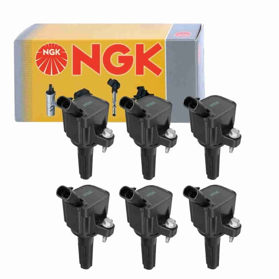 6 pc NGK 48719 Ignition Coils for 12496547 12596547 12612369 12619472 12629472 178-8471 36-8120 673-7003 921-2091 D1935E E997 IC577 UF-497 UF497 Spark Plug Wire Boot