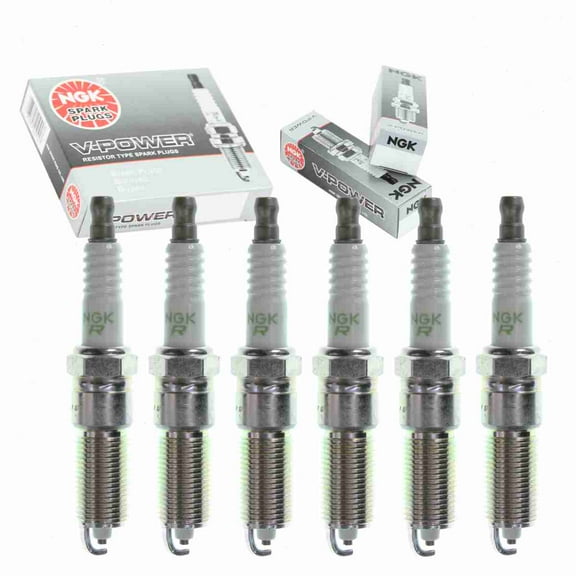 6 pc NGK 5306 V-Power Spark Plugs for 443 443C2 570 570C2 6711 7994 E3.66 RE14MCC4 RE16MC S2LZTR4A11 SOLZTR4A11 Ignition Wire Secondary Fits select: 2003-2008 DODGE RAM 1500