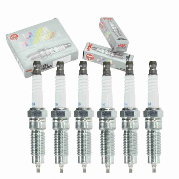 6 pc NGK 5507 Laser Platinum Spark Plugs for 7406 8L3E 12405 BB 8L3E-12405-BB 9406 96322 HJFS24FP MHJFS24FP RET8ZWMPB4 SP509 Ignition Wire Secondary Fits select: 2008-2010 FORD F150