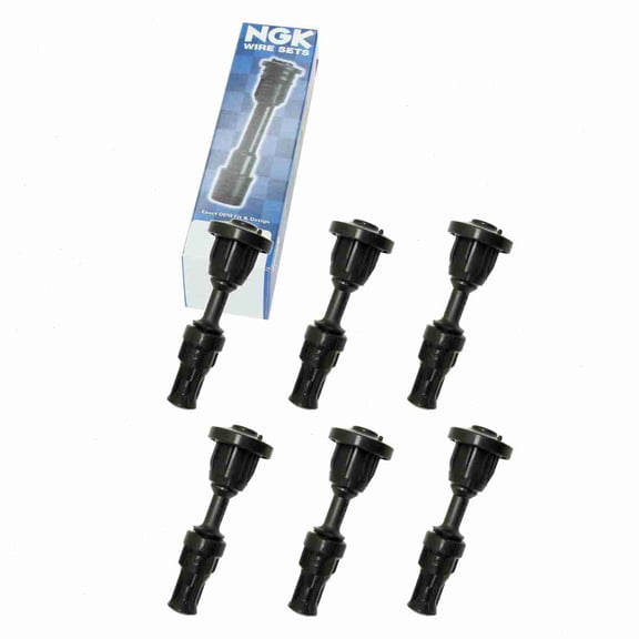 6 pc NGK 58916 Ignition Coil Boots for 175-1066 176017 35-7046 671-6272 671-6273 702486 702487 SPB117 SPB118 SPP53 SPP53E SPP54 SPP54E Direct Spark Plug Wire Fits select: 1994-1996 NISSAN 300ZX