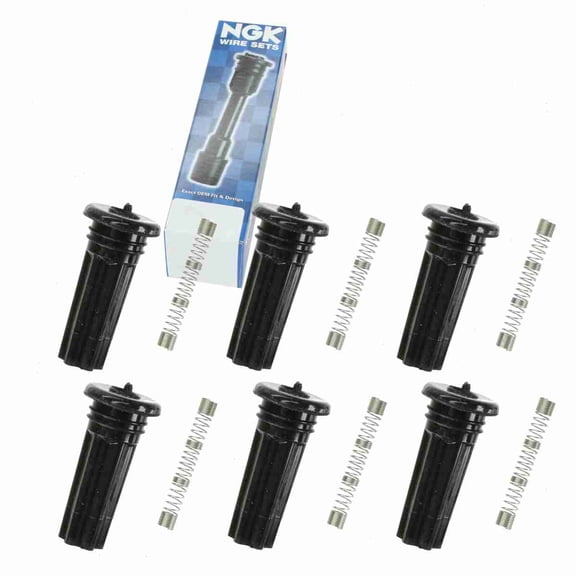 6 pc NGK 58927 Ignition Coil Boots for 126056 35-7011 50043 50043-1 671-6267 671-6271 702461 SPB132 SPP68 SPP68E Direct Spark Plug Wire Fits select: 2000-2003 JAGUAR S-TYPE, 2000-2005 LINCOLN LS