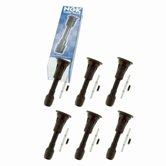 6 pc NGK 59001 Ignition Coil Boots for 176023 671-6312 702544 SPB226 SPP163E Direct Spark Plug Wire Fits select: 2009-2015 NISSAN GT-R