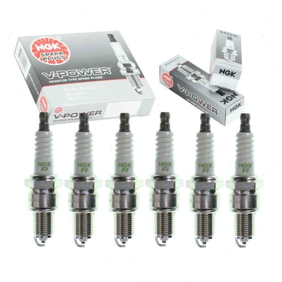 6 pc NGK 6427 V-Power Spark Plugs for 160998-78010 3066 90048-51059 90793-20067 90919-01098 98079-56946 AG34CU11 AGR34CU B2401-89909 E3.22 F6RF LP20R-U W20EXR-U Ignition Wire Secondary