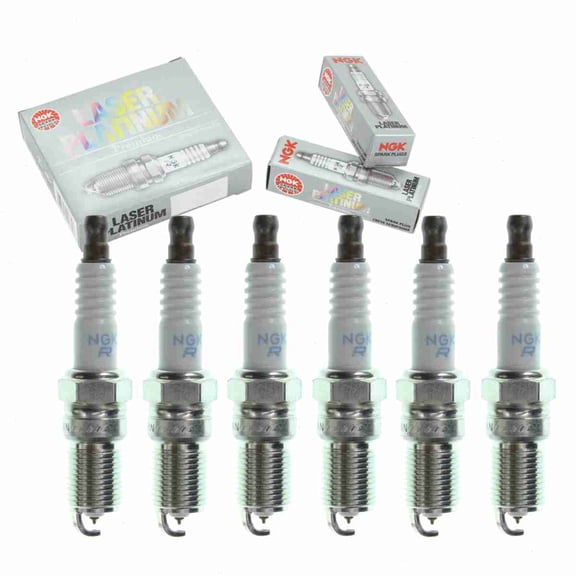 6 pc NGK 6644 Laser Platinum Spark Plugs for Ignition Wire Secondary Fits select: 2002-2003 ASTON MARTIN DB7