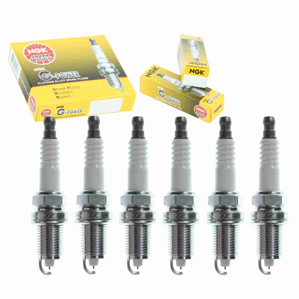 6 pc NGK 7100 G-Power Spark Plugs for 18 3318 3436 4428 6719 6721 6725 AP5224 AP5405 AP5405DP2 FGR8LQP0 FR7LPP30X RC12LC4 RC12PMC4 Ignition Wire Secondary Fits select: 2001-2005 HONDA CIVIC