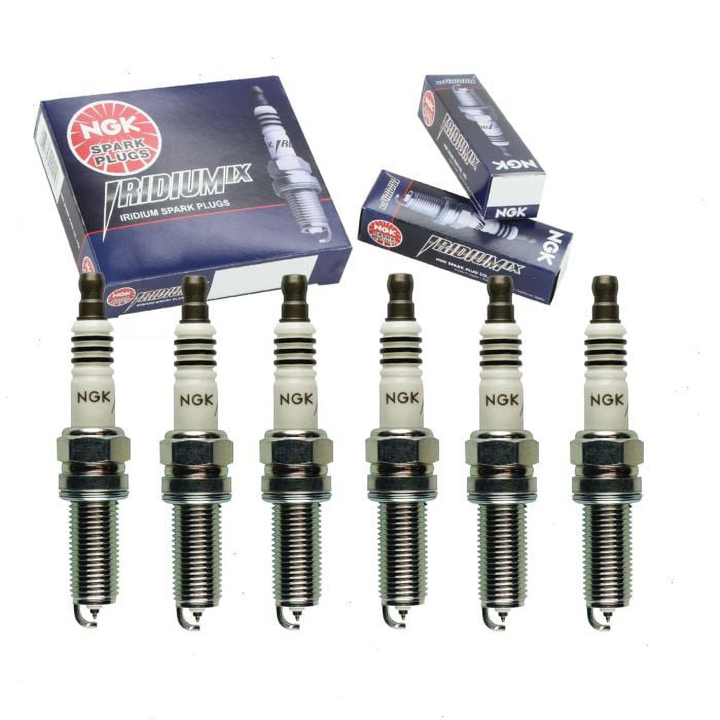 6 pc NGK 93911 Iridium IX Spark Plugs for 08040-K9000 5353 5356 9023 9060 9409 BY480-LKR7A IXUH22 IXUH22I SAB330NG1709 XP5701 XP5702 XP5703 Ignition Wire Secondary