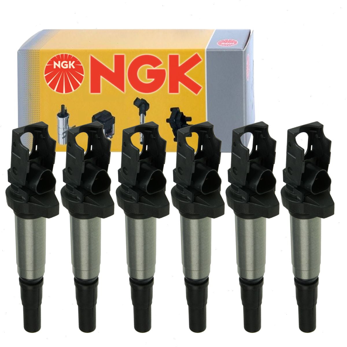 6 pc NGK Ignition Coil compatible with BMW 328i 3.0L L6 2007-2013 (Full Shop Pack)