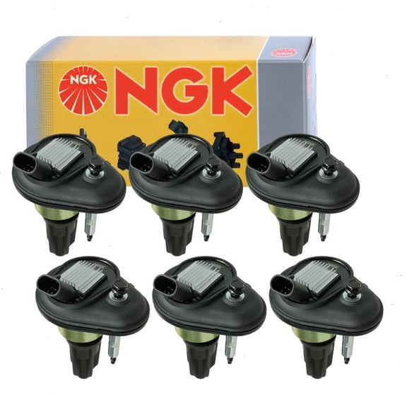 6 pc NGK Ignition Coil compatible with Chevrolet Trailblazer 4.2L L6 2002-2005 (Full Shop Pack)