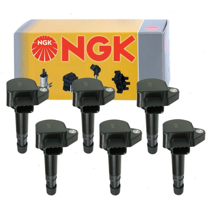 6 pc NGK Ignition Coil compatible with Honda Accord 3.0L V6 2000-2007 (Full Shop Pack)
