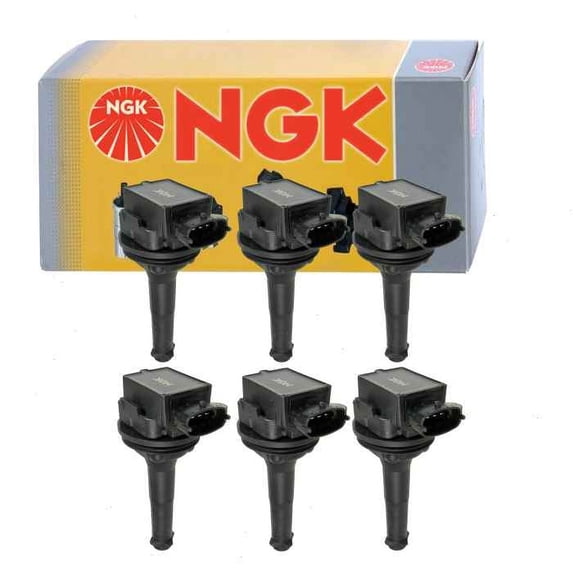 6 pc NGK Ignition Coils compatible with Volvo S80 2.8L 2.9L L6 1999-2005