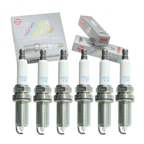 6 pc NGK Laser Iridium Spark Plugs compatible with BMW 323i 2.5L L6 2006-2007