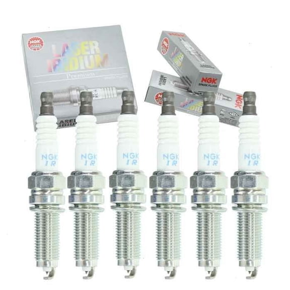 6 pc NGK Laser Iridium Spark Plugs compatible with Honda Pilot 3.5L V6 2009-2011