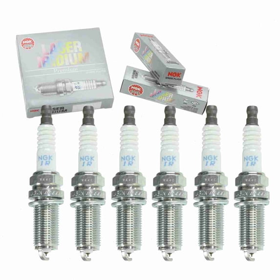 6 pc NGK Laser Iridium Spark Plugs compatible with Land Rover LR2 3.2L L6 2008-2012