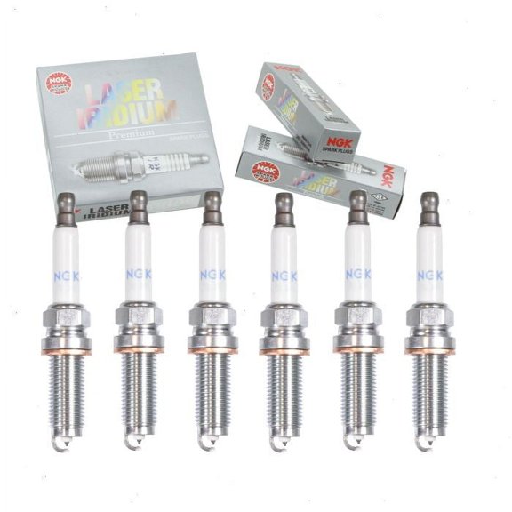 6 pc NGK Laser Iridium Spark Plugs compatible with Land Rover Range Rover Velar 3.0L V6 2018-2020