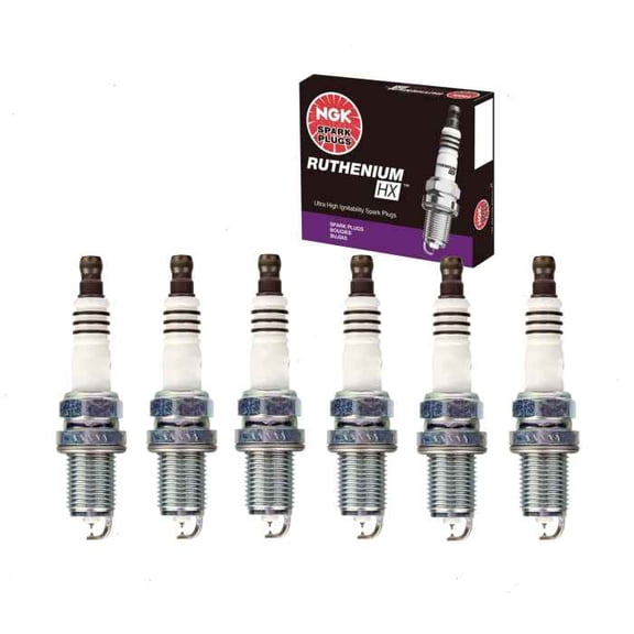 6 pc NGK Ruthenium HX Spark Plugs compatible with BMW 323i 2.5L L6 1998-2000