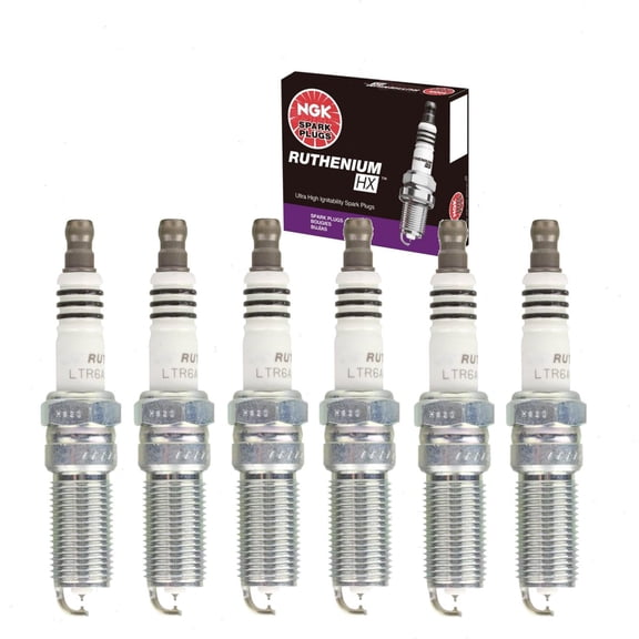 6 pc NGK Ruthenium HX Spark Plugs compatible with Buick LaCrosse 3.0L 3.6L V6 2005-2016