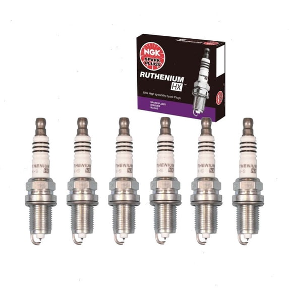 6 pc NGK Ruthenium HX Spark Plugs compatible with Dodge Durango 3.7L V6 2009