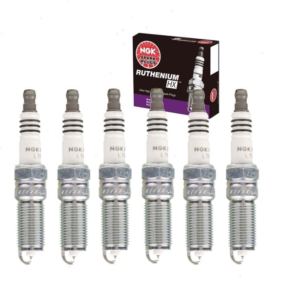 6 pc NGK Ruthenium HX Spark Plugs compatible with Ford Police Interceptor Utility 3.5L V6 2014-2019