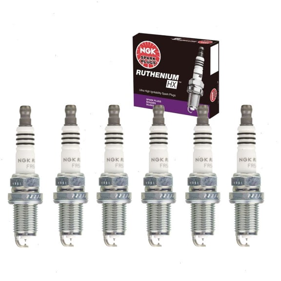 6 pc NGK Ruthenium HX Spark Plugs compatible with Hyundai Veracruz 3.8L V6 2007-2012