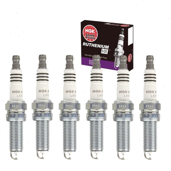 6 pc NGK Ruthenium HX Spark Plugs compatible with Kia Borrego 3.8L V6 2009-2011