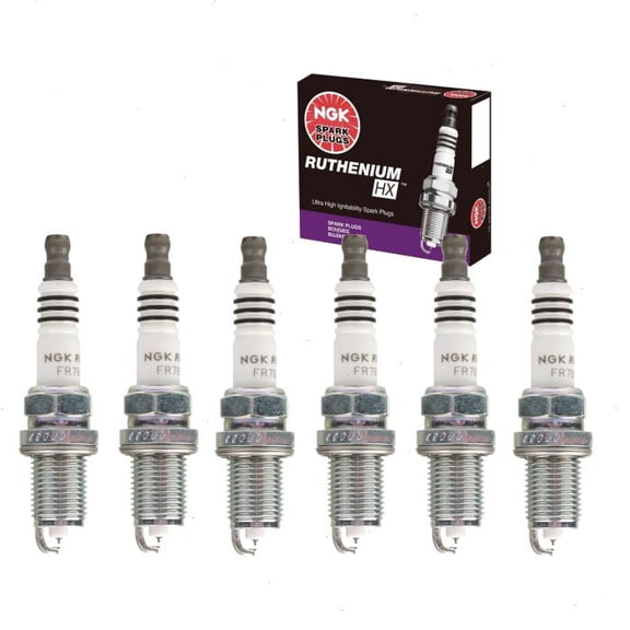 6 pc NGK Ruthenium HX Spark Plugs compatible with Kia Optima 2.5L 2.7L V6 2001-2006