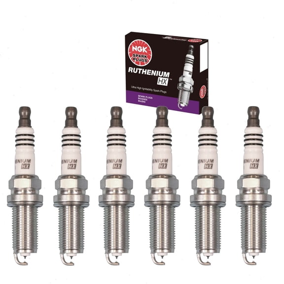 6 pc NGK Ruthenium HX Spark Plugs compatible with Kia Optima 2.7L V6 2006-2010