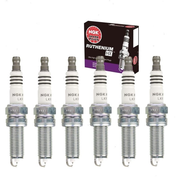 6 pc NGK Ruthenium HX Spark Plugs compatible with Mercedes-Benz GLK350 3.5L V6 2010-2012