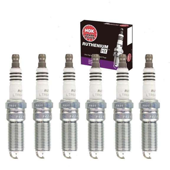 6 pc NGK Ruthenium HX Spark Plugs compatible with Saab 9-4X 3.0L V6 2011