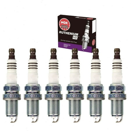 6 pc NGK Ruthenium HX Spark Plugs compatible with Toyota Highlander 3.0L 3.3L V6 2001-2010