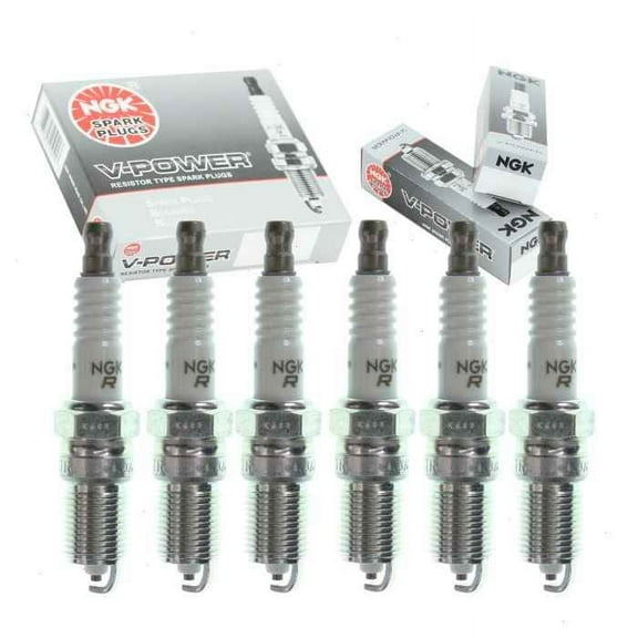 6 pc NGK V-Power Spark Plugs compatible with Chevrolet Impala 3.5L 3.9L V6 2006-2011