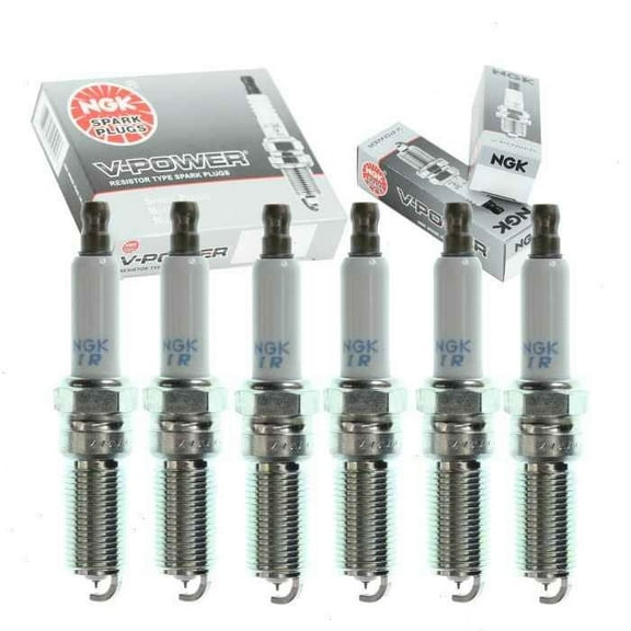 6 pc NGK V-Power Spark Plugs compatible with Chrysler Town & Country 3.3L 3.8L V6 2001-2010