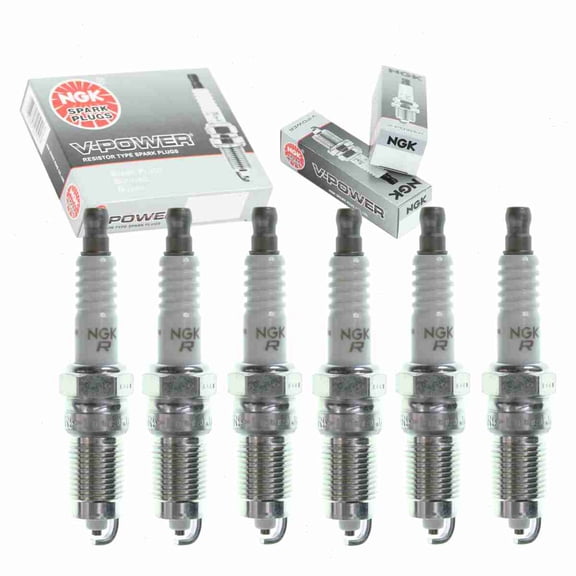 6 pc NGK V-Power Spark Plugs compatible with Ford E-250 4.2L V6 2003