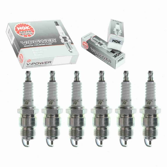 6 pc NGK V-Power Spark Plugs compatible with Ford F-150 4.9L L6 1987-1996