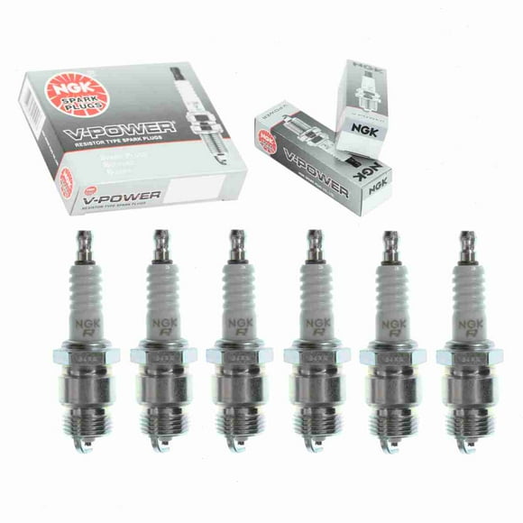 6 pc NGK V-Power Spark Plugs compatible with Ford Falcon 2.4L 2.8L 3.3L 4.1L L6 1960-1970