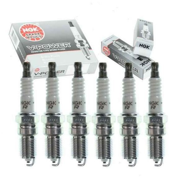 6 pc NGK V-Power Spark Plugs compatible with Ford Taurus 3.0L V6 1999-2006