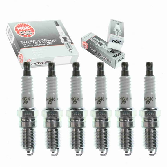 6 pc NGK V-Power Spark Plugs compatible with Jaguar S-Type 3.0L V6 2005-2006