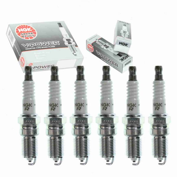 6 pc NGK V-Power Spark Plugs compatible with Jaguar X-Type 2.5L 3.0L V6 2002-2006