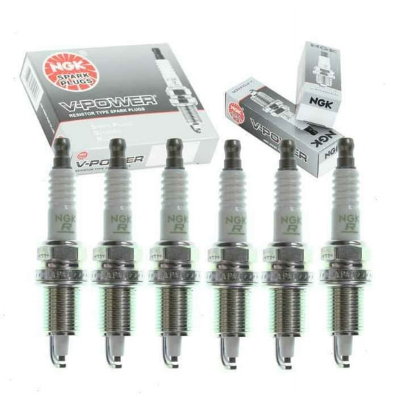 6 pc NGK V-Power Spark Plugs compatible with Jeep Grand Cherokee 4.0L L6 1999-2004