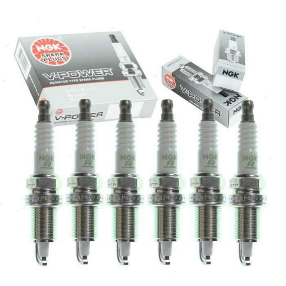 6 pc NGK V-Power Spark Plugs compatible with Jeep Wrangler 4.0L L6 1997-2006