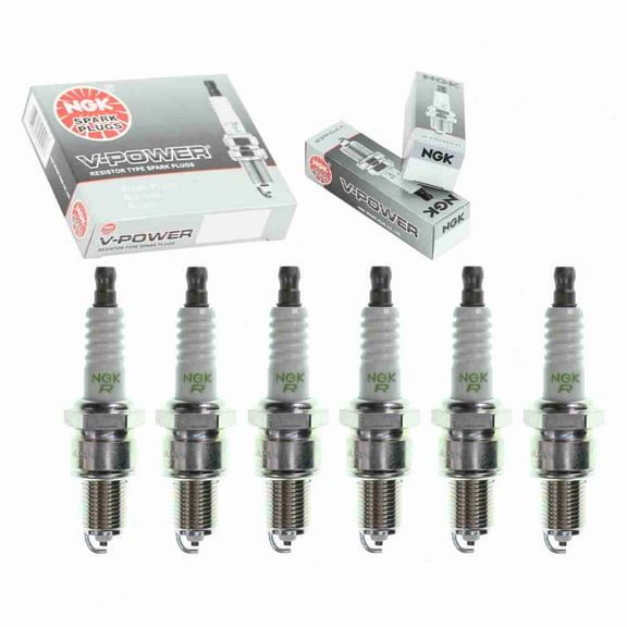 6 pc NGK V-Power Spark Plugs compatible with Triumph TR6 2.5L L6 1969-1976