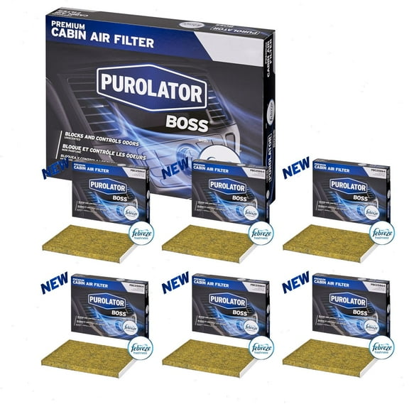 6 pc Purolator BOSS PBC25864 Cabin Air Filters for HVAC Heating Ventilation Air Conditioning Vent Filters