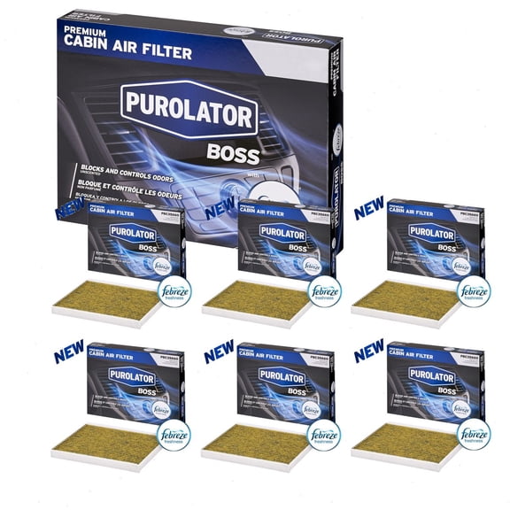 6 pc Purolator BOSS PBC35660 Cabin Air Filters for HVAC Heating Ventilation Air Conditioning Vent Filters