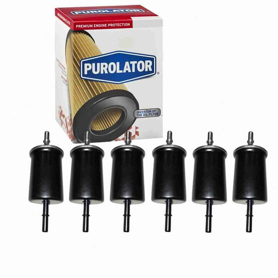 6 pc Purolator F64728 Fuel Filters for 23300 3300 33300 54069 86300 95300 ALG-881 BF1170 CG261 F1SE-9155-AA F1SZ-9155-A F64728P FF608 FG881 G227 G6378 G7596 G7596DP GF261 GF749 GG-92 LG8378 MF 1056