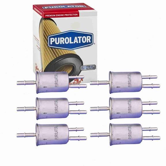 6 pc Purolator F65472 Fuel Filters for 23424 2L2E-9155-AA 2L2Z-9155-AB 33424 3424 86424 BF7742 F65472P FG-1036 FG1036 FGI-207A G-1036 G1036 G9343 GF345 GF704 MF 1013 PF9343 PFB65472 V3424 XF65472 Gas