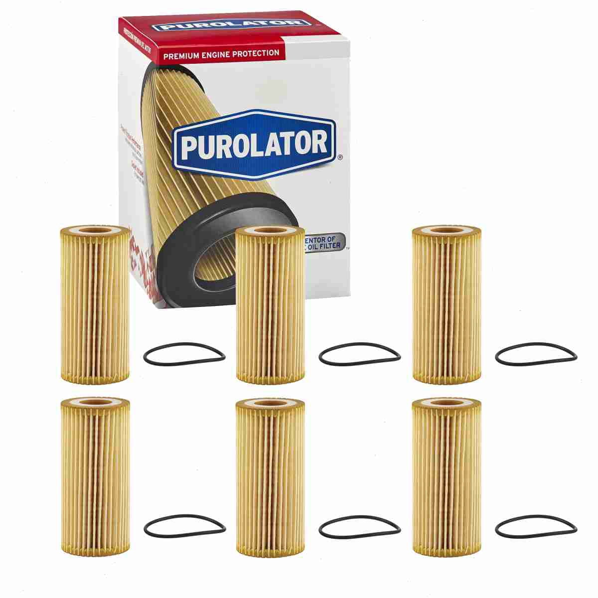 6 pc Purolator L28161 Engine Oil Filters for 711 Oil Change Lubricant Filters Fits select: 2018-2023 VOLKSWAGEN TIGUAN, 2018-2023 AUDI Q5